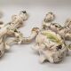 Pair of 2 candlesticks Capodimonte Italy style moustier