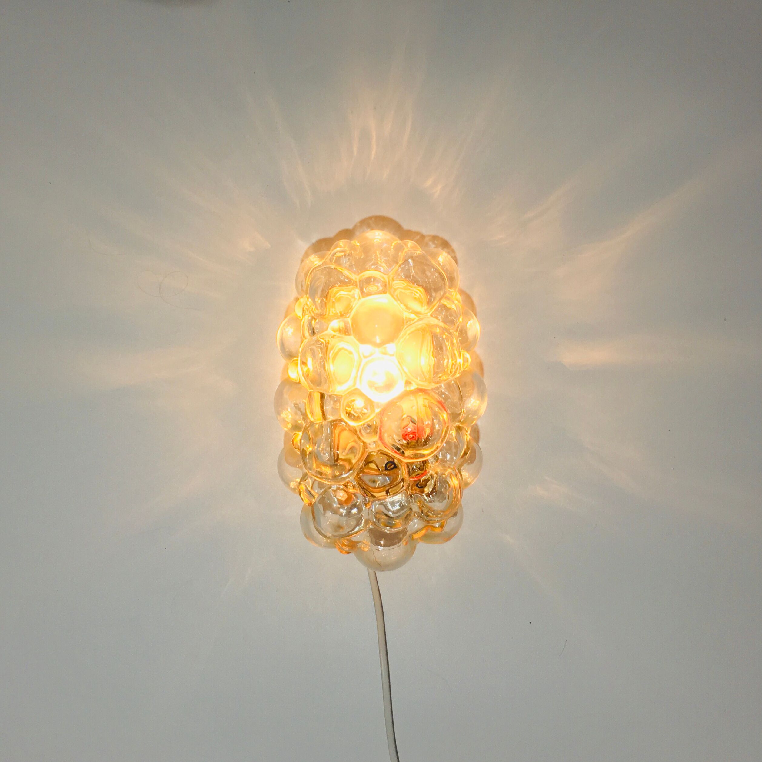 Bubble glass wall light by helena tynell for limburg, germany, 1960s