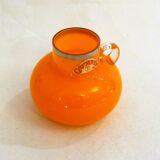 Petit vase opalin orange vintage Carnaby 1960'
