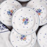 Lot de 6 assiettes à dessert, Provincial Bouquet 1987