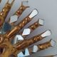 Golden wooden sun mirror 30cm