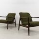Chaises longues vintage par Edmund Homa, Pologne, années 1960, ensemble de 3