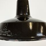 Industrial Black Enamel Hanging Lamp from Reluma, 1950s