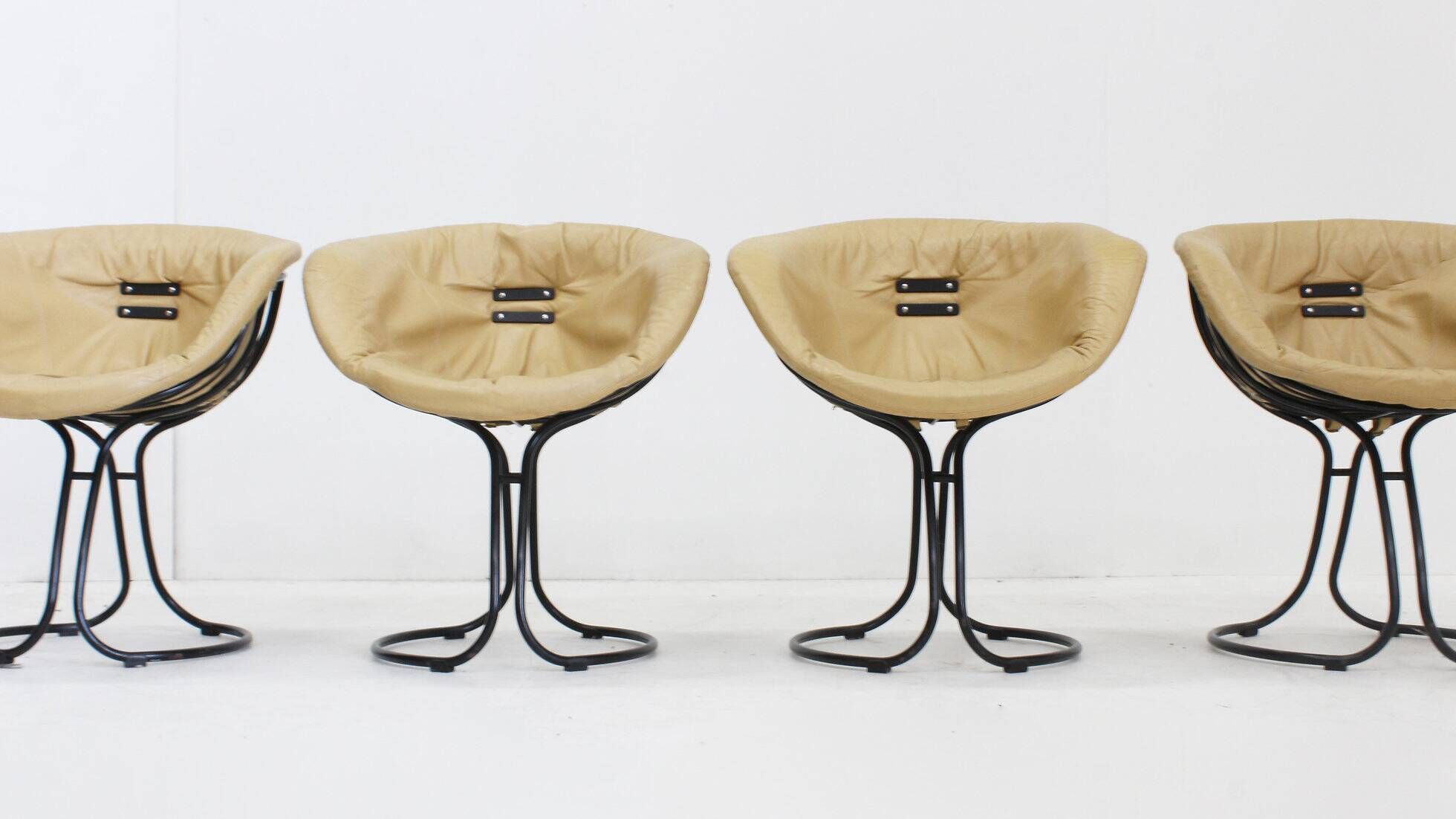 Set of 4 Pan Am dining chairs by Gastone Rinaldi for Rima Italy 1970s