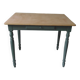 Table, bureau Piètement vert fumé, plateau bois.