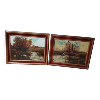 2 landscape paintings