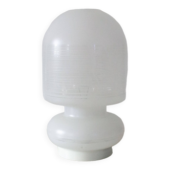 Lampe de table champignon en verre vintage blanc