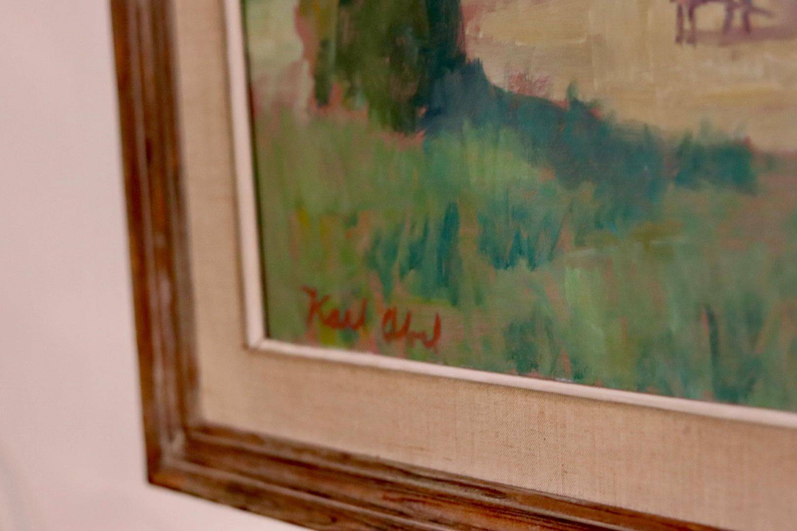 Oil on panel "Landscape" by Karl Abel