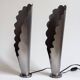 Paire de lampes en acier brossé⎮Années 60,70