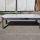 Vintage chrome metal coffee table and white marble top - 70s
