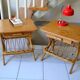 Pair of bamboo rattan bedside tables from the 70s.