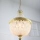 French Empire Crystal and Brass Chandelier, 1940s