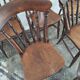 Antique set of 6 farmhouse patinated oak dining chairs, 19th century