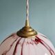 Art Deco pendant light in pink marbled opaline, Scailmont, 1920s-30s.