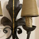 Large lily flower wrought iron wall light from the 1960s.