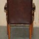 Fauteuil de bureau Gainsborough style George II Chesterfield cuir