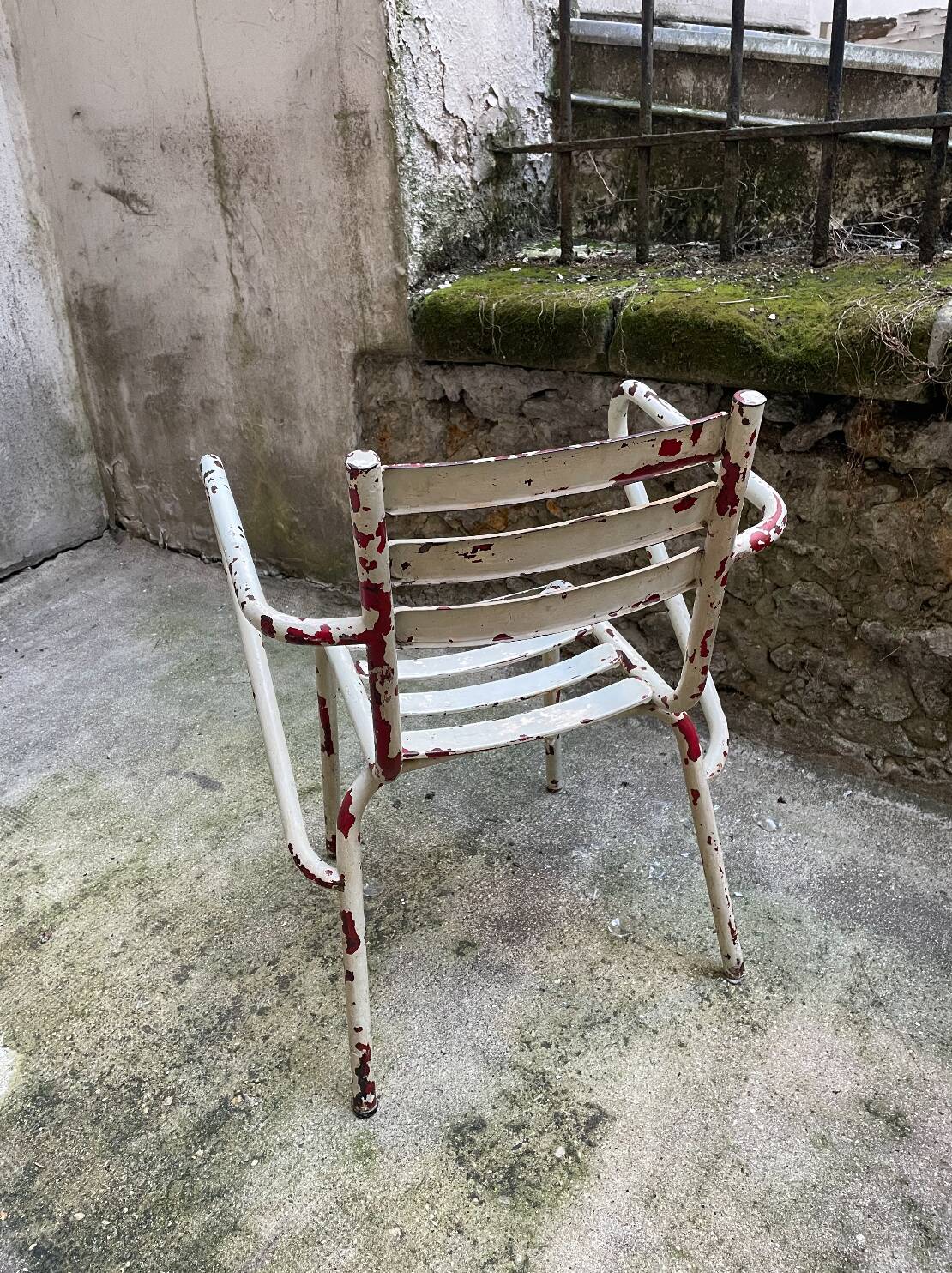 Tolix-style garden armchair