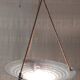 Art Deco pendant light in light blue Clichy glass - 1930s/40s