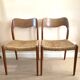 Pair of chairs model 75, by designer Niels Otto Moller (50s)