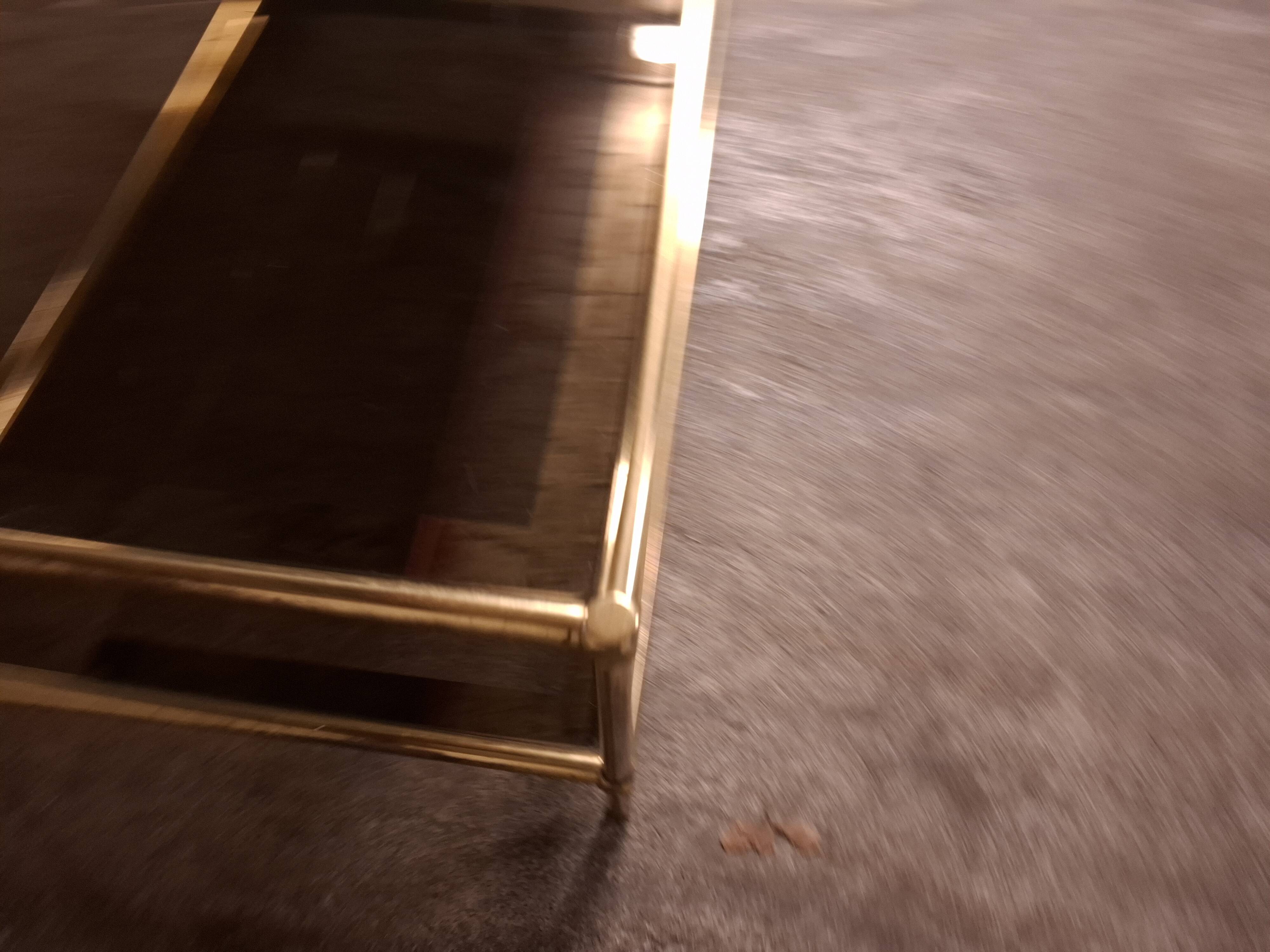 Vintage 80's brass coffee table, glass tops