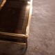 Vintage 80's brass coffee table, glass tops