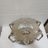 Servant to champagne in chrome and its 6 flutes glass