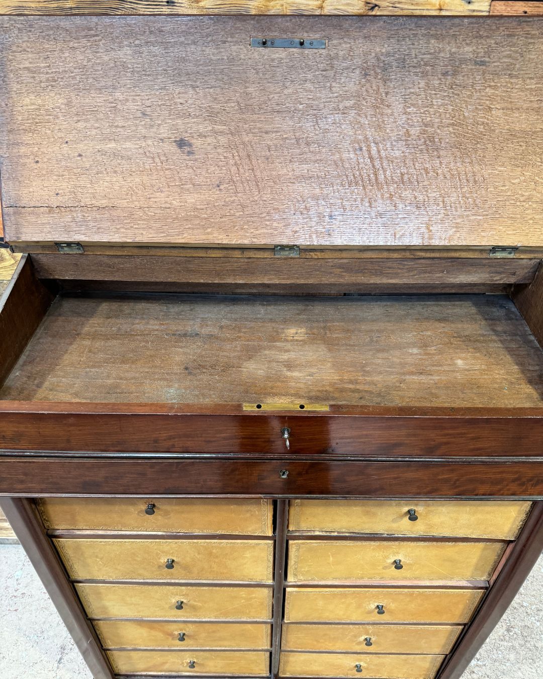 Mahogany writing cabinet