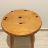Round wooden stool