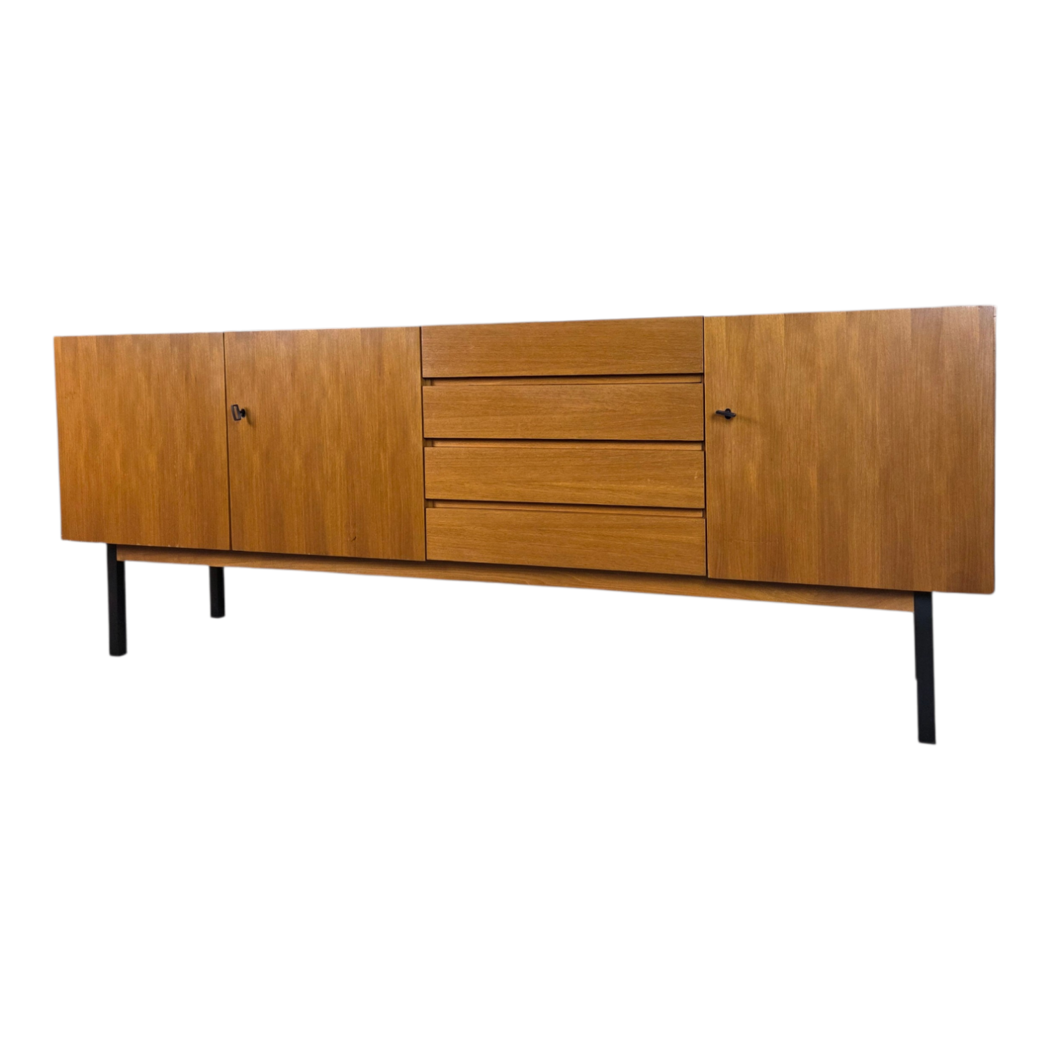 Vintage 60s - 70s German sideboard, walnut TV cabinet