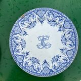 6 assiettes Gien série monogramme « 2nd choix »
