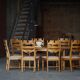 Set of 8 oak chairs with jute fabric, Henning Kjærnulf, mid-century Danish, 1960s.
