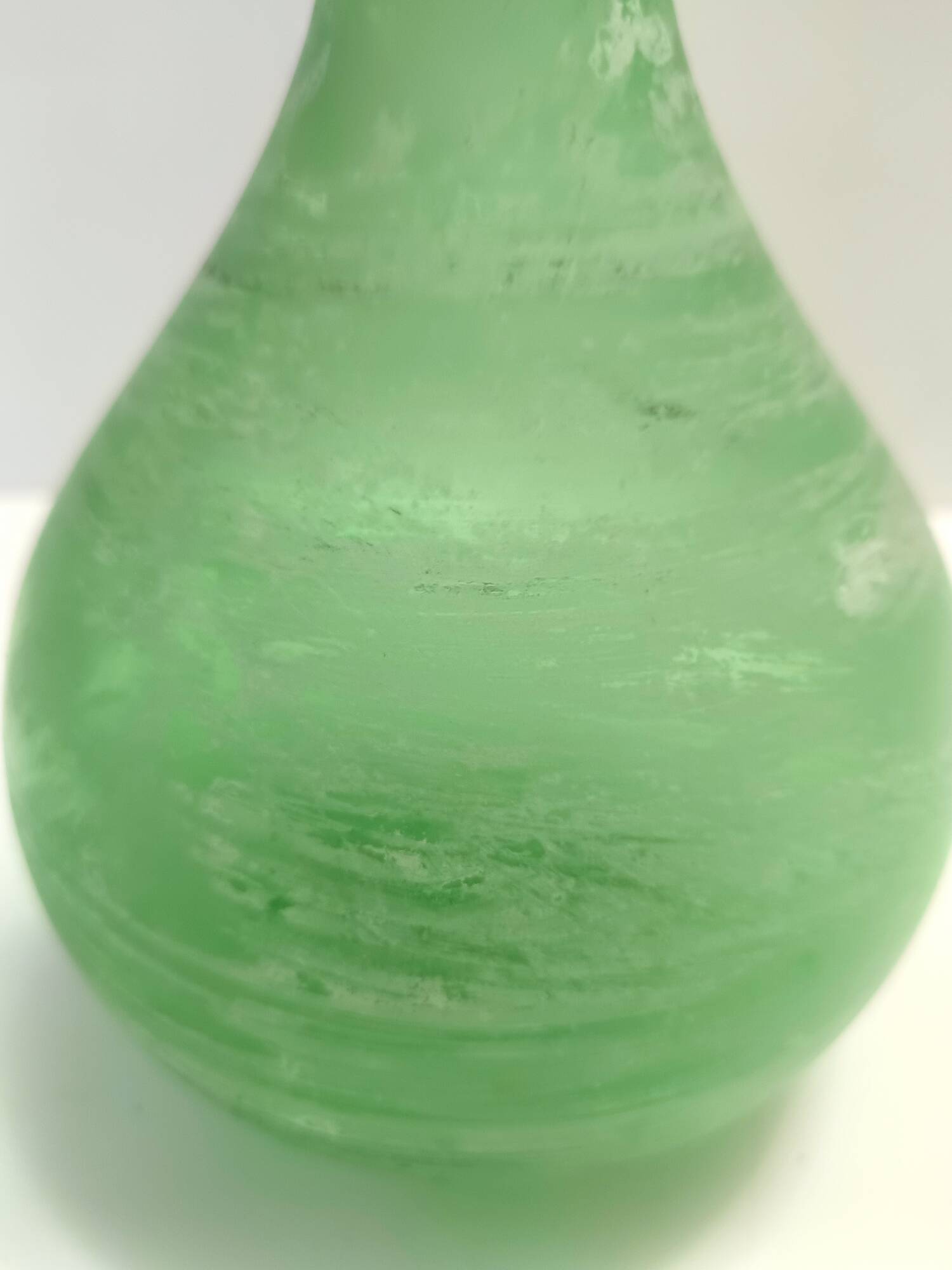 Green Blown Scavo Glass Tulip attr. to Cenedese, Italy