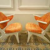 Fauteuil danois de Carl Edward Matthes scandinave vintage années 50/60 orange
