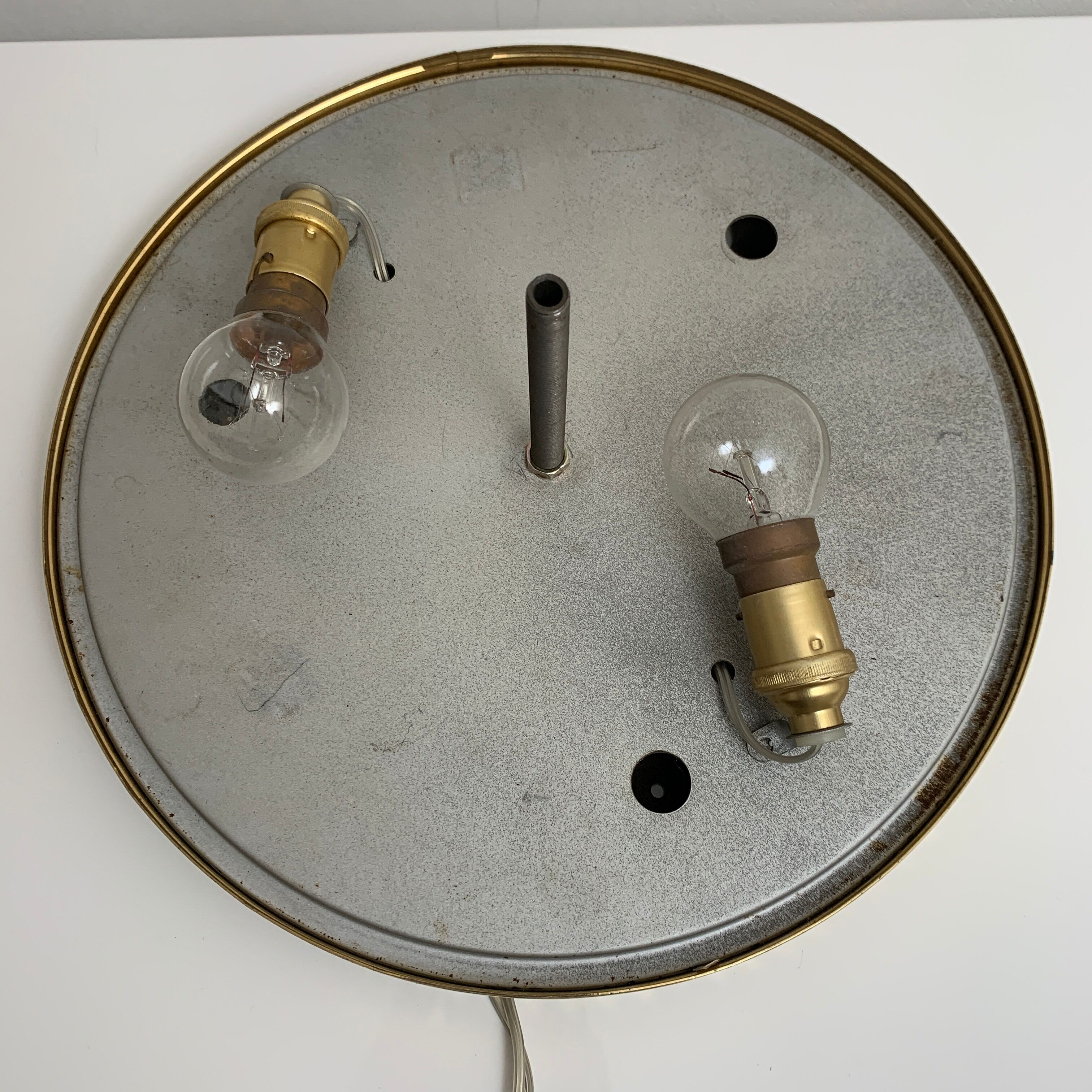 Ceiling lamp in molded glass and gilded metal