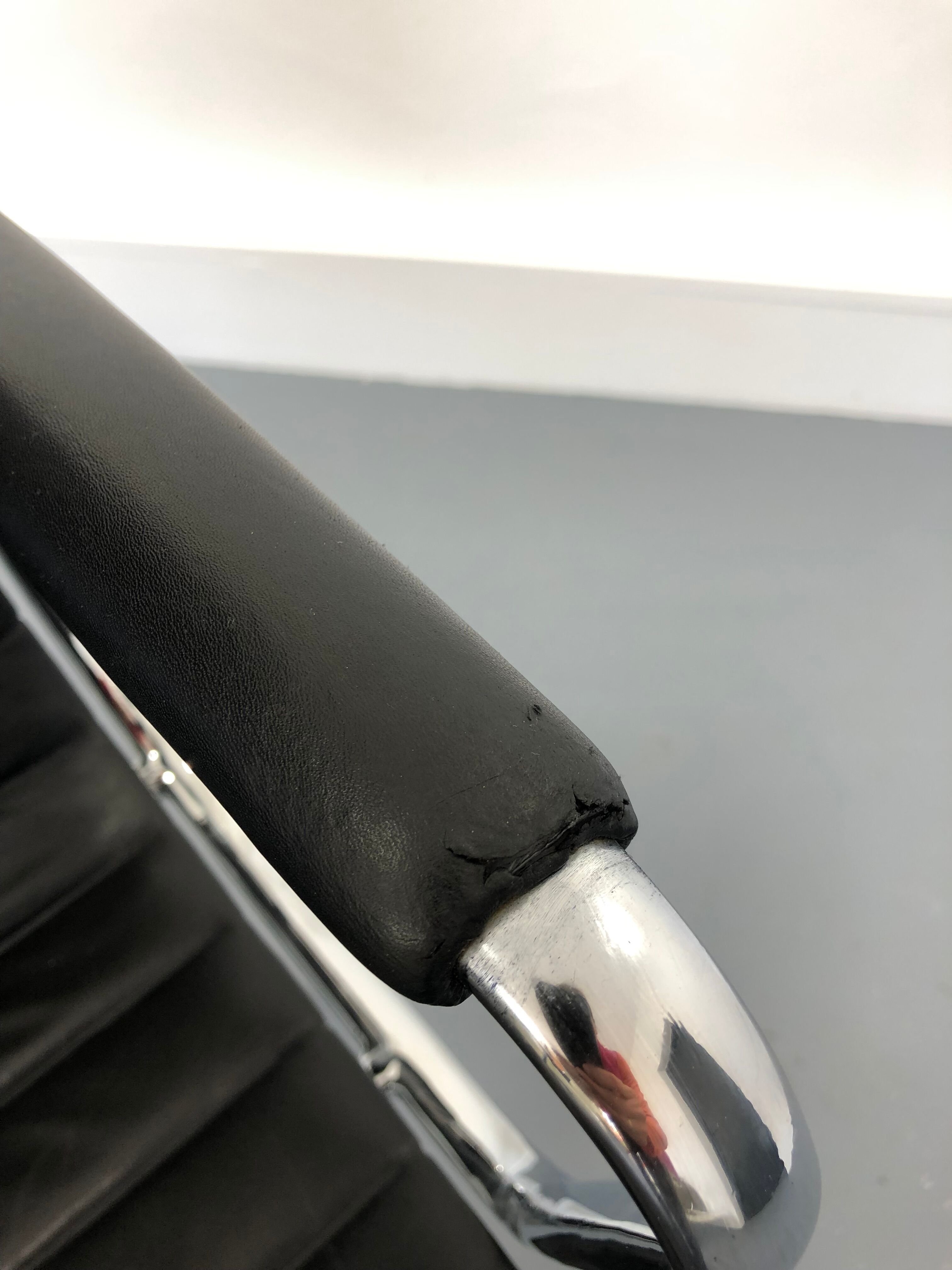 Black leather Ea-109 armchair by Charles Eames for Vitra