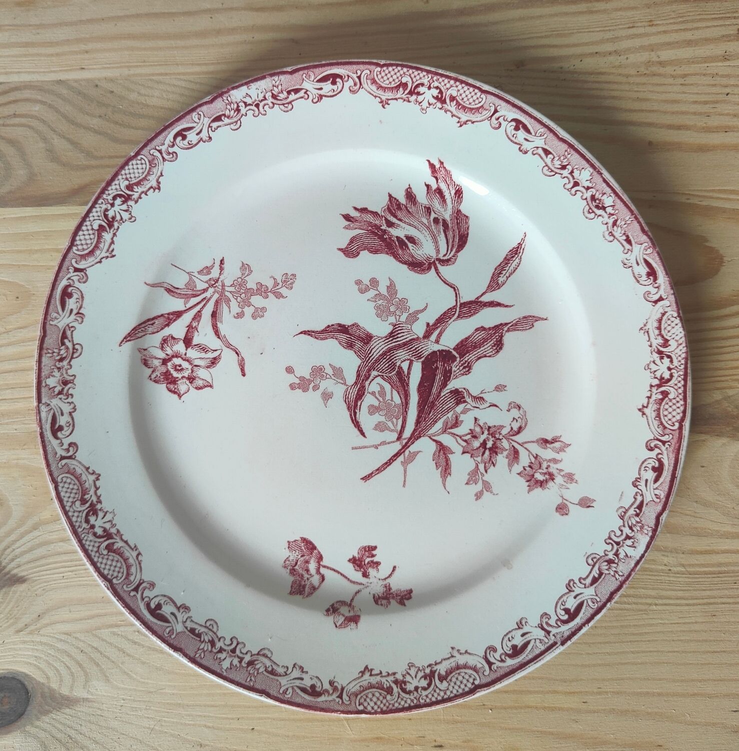 6 assiettes à dessert modèle Fontanges par Sarreguemines