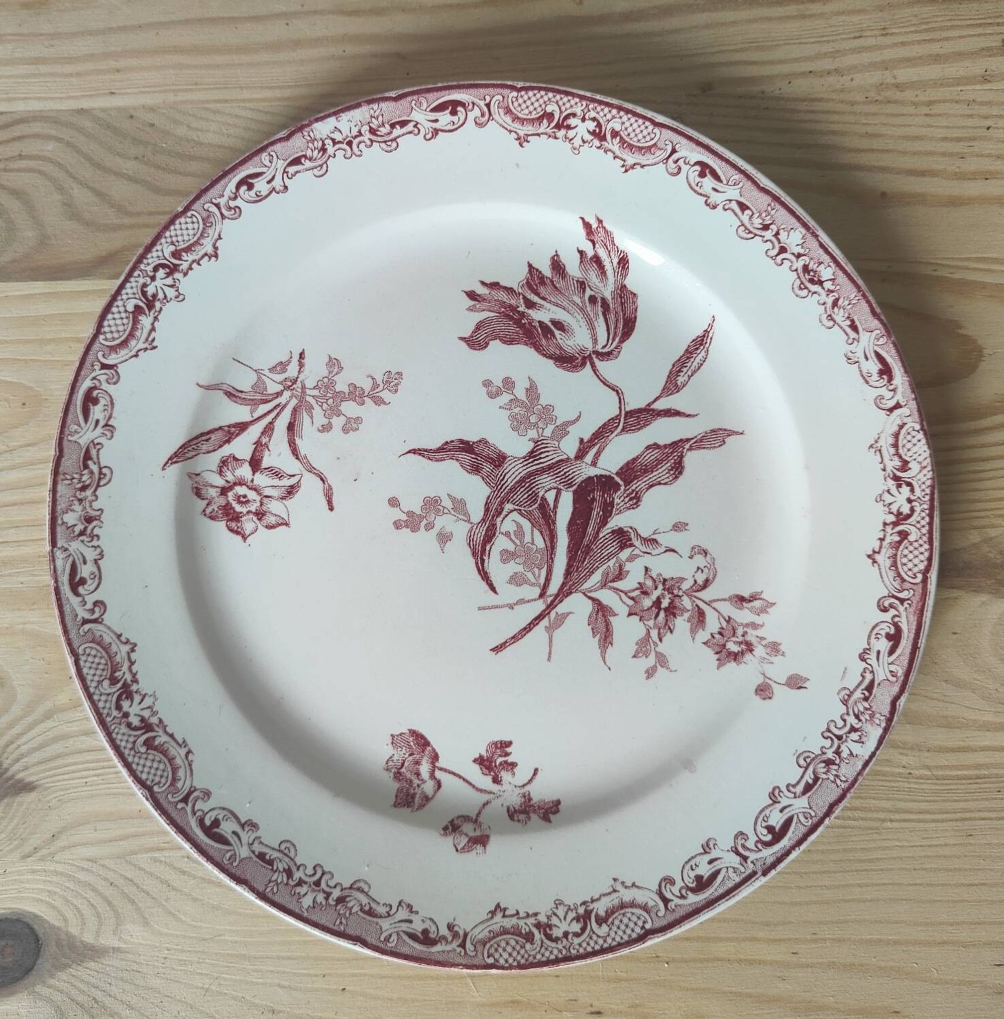 6 assiettes à dessert modèle Fontanges par Sarreguemines