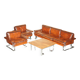 Restored suite Tim Bates for Pieff Mandarin leather chrome hardwood.