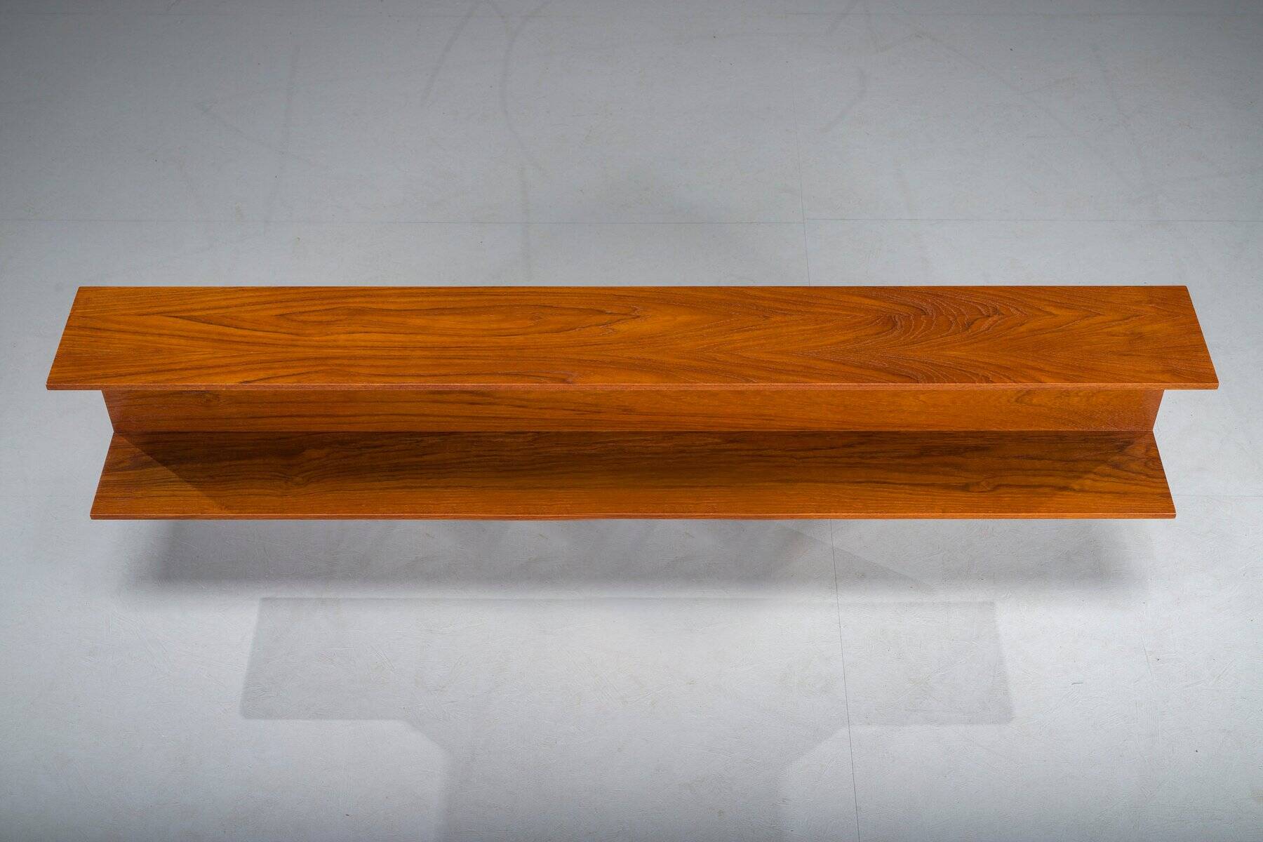 Mid-century modern teak wall shelf by Walter Wirtz for Wilhelm Renz, Germany, 1960s
