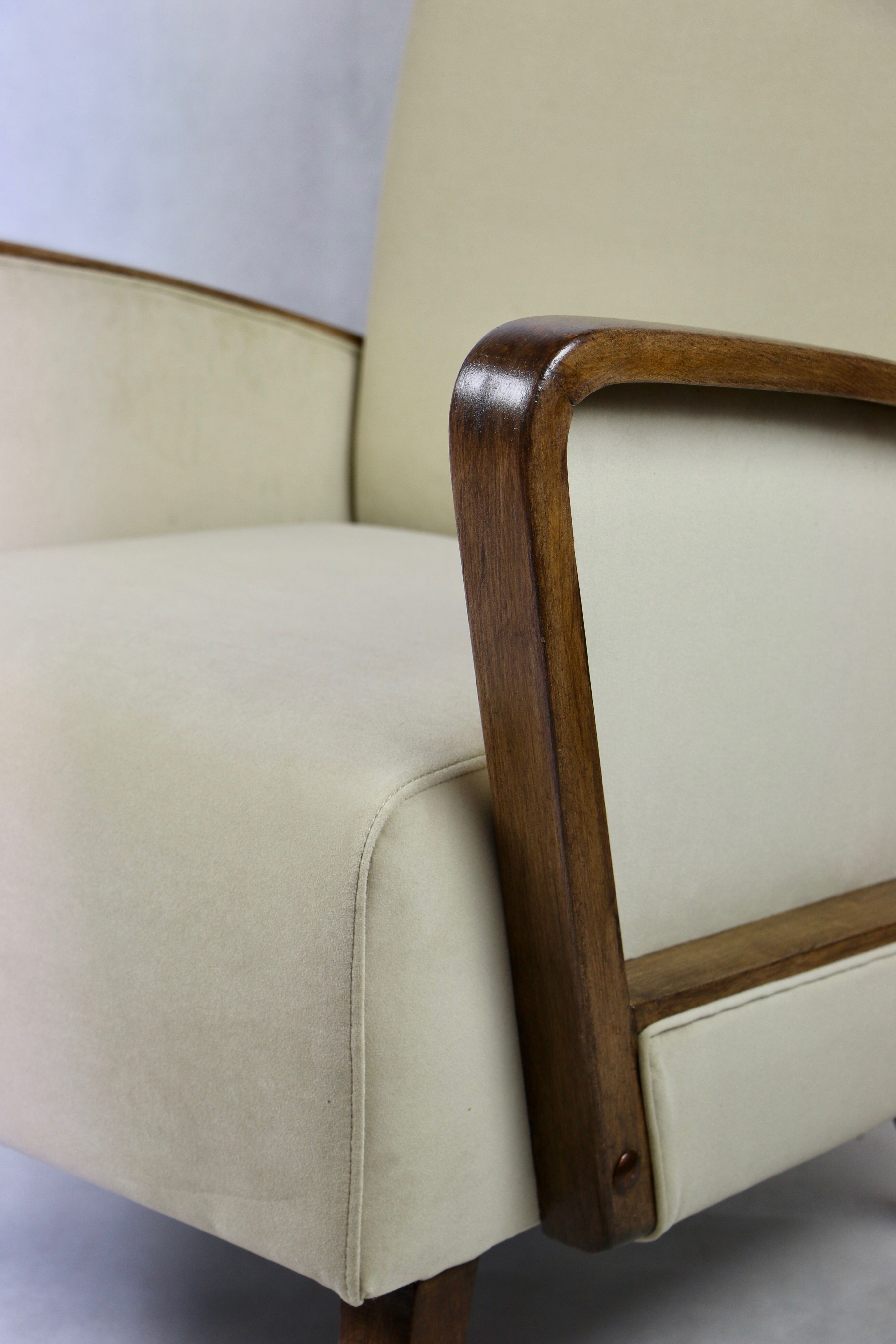 German Art Deco Beige Armchair, 1960s