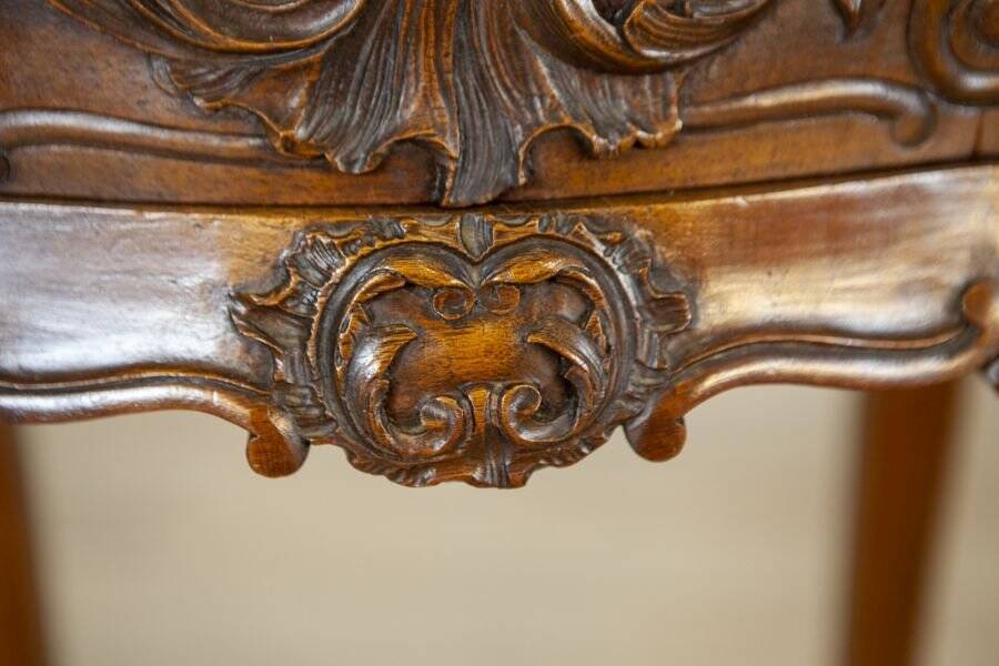 Rococo Nightstand in Walnut with Marble Top