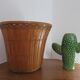 Cache pot en bambou rotin années 70