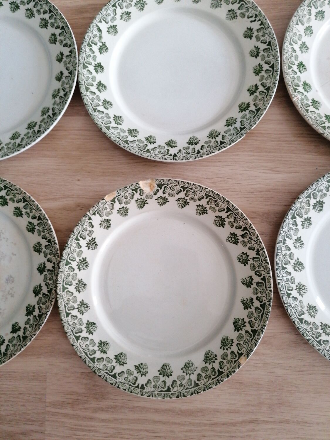 Set of 12 plates clover Badonviller ft