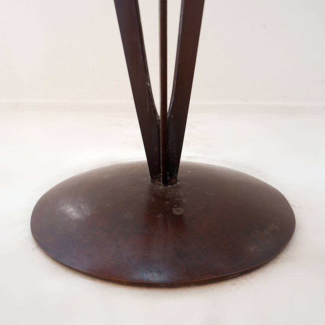 Vincent wegnez sculptural bronze and glass console table - belgium 20th