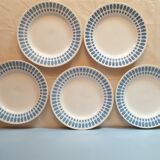 Suite of 5 flat plates Digoin Saarguemines