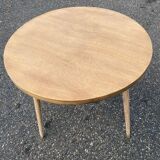 Table basse table d’appoint scandinave pieds compas rénovée en bois brut
