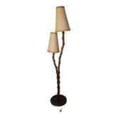 Lampadaire en rotin et bambou Louis Sognot