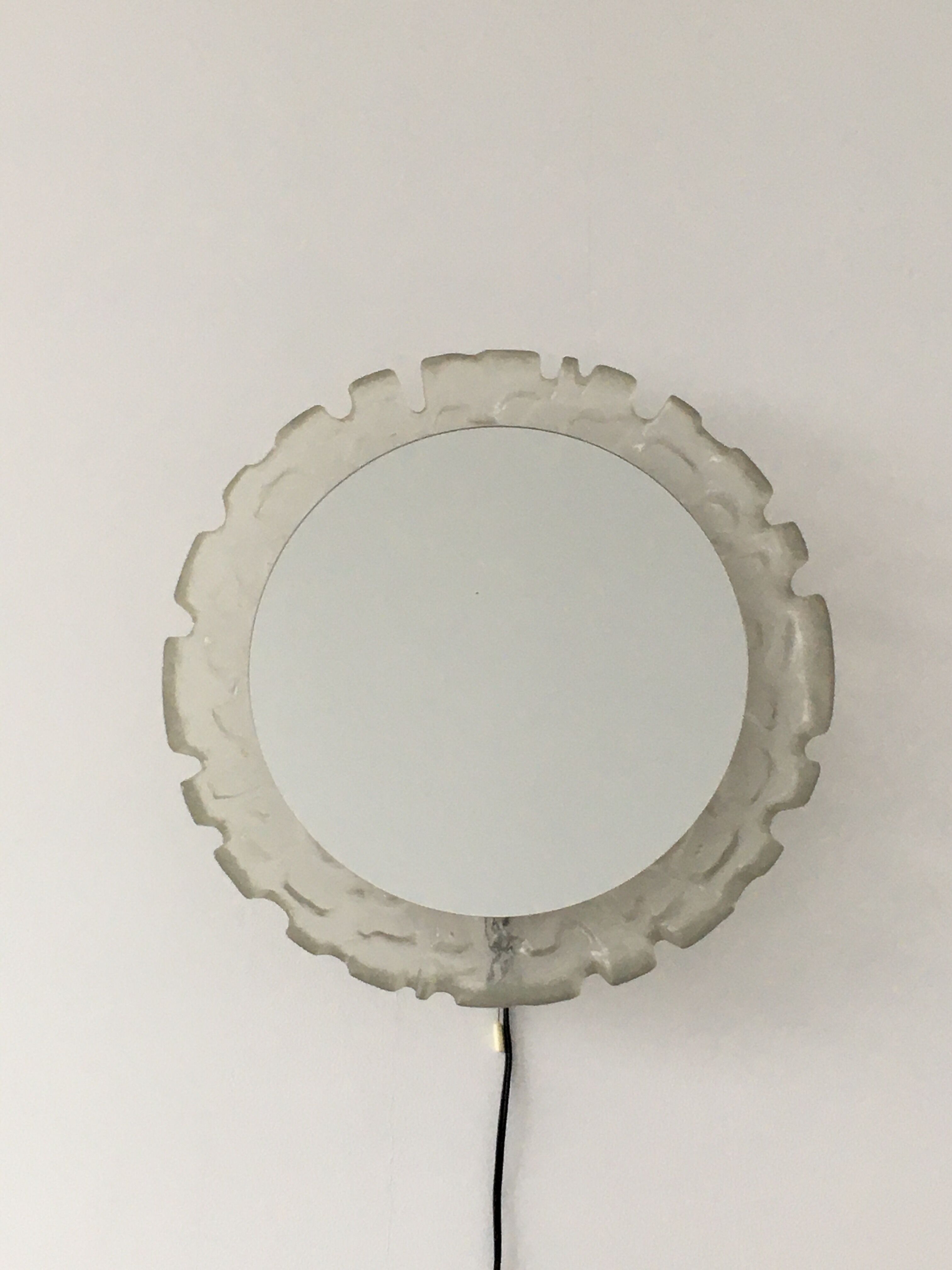 Hillebrand vintage Lucite wall mirror with backlight , 1970's , Germany