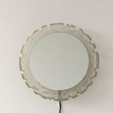 Hillebrand vintage Lucite wall mirror with backlight , 1970's , Germany