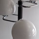 Italian Space Age chandelier with 3 opaline lights from the 60s and 70s